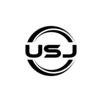 usj Brief Logo Design im Illustration. Vektor Logo, Kalligraphie Designs zum Logo, Poster, Einladung, usw.