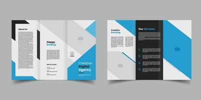 editierbar a4 Blau Geschäft dreifach Broschüre Vorlage Design vektor