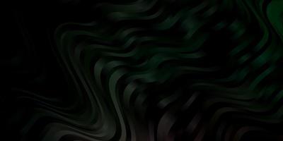 dunkelrosa, grüner Vektorhintergrund mit Kurven. vektor