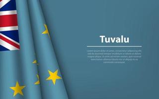 Welle Flagge von Tuvalu mit Copyspace Hintergrund. vektor