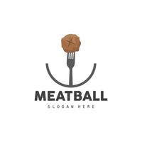 köttbulle logotyp, vektor för mat bås varumärke, snabb mat enkel design ikon, mall illustration