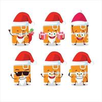 Santa claus Emoticons mit Orange Mittagessen Box Karikatur Charakter vektor