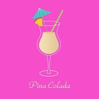 Pina Colada Cocktail. Sommer- Getränke. vektor