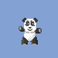 bebis panda i pixel konst stil vektor