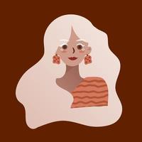porträtt av en blond tonåring. avatar av en Lycklig studerande av de universitet. färgrik vektor platt illustration