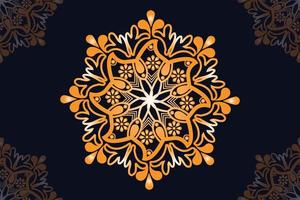 Mandala Vektor Design mit schwarz Hintergrund. nahtlos Mandala Muster mit schwarz Hintergrund. golden Mandala mit schwarz Hintergrund