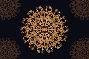 Mandala Vektor Design mit schwarz Hintergrund. nahtlos Mandala Muster mit schwarz Hintergrund. golden Mandala mit schwarz Hintergrund