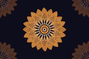 Mandala Vektor Design mit schwarz Hintergrund. nahtlos Mandala Muster mit schwarz Hintergrund. golden Mandala mit schwarz Hintergrund