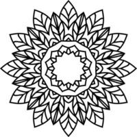 lyx mandala med svart och vit arabesk mönster blomma dekoration prydnad vektor
