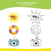 färgrik aktivitet för barn. tryckbar färg arbetsblad. vektor fil
