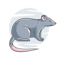 Vektor Hand gezeichnet Ratte Karikatur Charakter