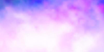 hellviolettes, rosa Vektormuster mit Wolken. vektor