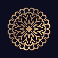 runden Gold Gradient Mandala auf schwarz Hintergrund vektor