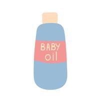 Flasche mit Babyöl, Babykosmetik, Artikel für Kinder, Vektor-ClipArt vektor