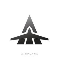 das Kombination von ein Flugzeug Logo mit das Brief ein ist geeignet zum Reise Logos, Flüge, Expeditionen, und ähnlich Zwecke vektor