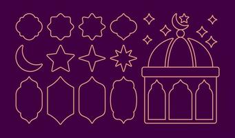 ramadan och islamic tema gräns ramar vektor