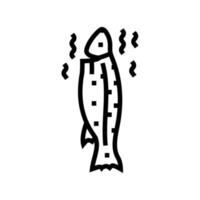 Fisch geräuchert Linie Symbol Vektor Illustration