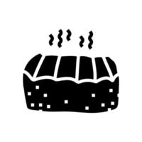 Käse geräuchert Glyphe Symbol Vektor Illustration