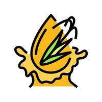 Reis Öl Flüssigkeit Gelb Farbe Symbol Vektor Illustration