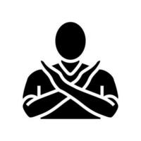 Schutz Hand Glyphe Symbol Vektor Illustration
