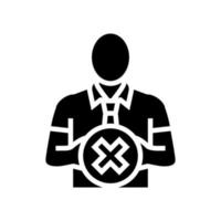 Mitarbeiter ablehnen Glyphe Symbol Vektor Illustration