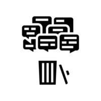 Plaudern löschen Glyphe Symbol Vektor Illustration