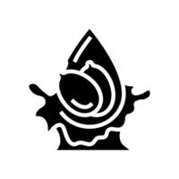 Kürbis Samen Öl Flüssigkeit Gelb Glyphe Symbol Vektor Illustration