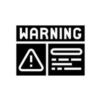 Warnung Elektrizität Glyphe Symbol Vektor Illustration