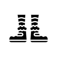 Füße Elf wenig Glyphe Symbol Vektor Illustration
