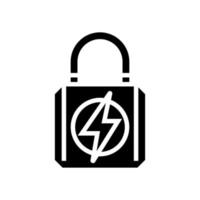 Sicherheit Elektrizität Glyphe Symbol Vektor Illustration