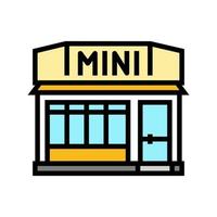 minimart Geschäft Farbe Symbol Vektor Illustration