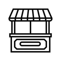 Stall Geschäft Linie Symbol Vektor Illustration