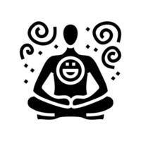 Visualisierung Meditation Yoga Glyphe Symbol Vektor Illustration