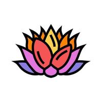 lotus blomma yoga koppla av Färg ikon vektor illustration