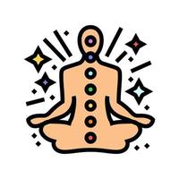 andlig meditation yoga Färg ikon vektor illustration