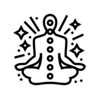 spirituell Meditation Yoga Linie Symbol Vektor Illustration