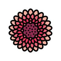 dahlia blomma vår Färg ikon vektor illustration