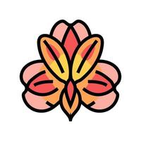 Alstroemeria blühen Frühling Farbe Symbol Vektor Illustration