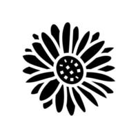 Gänseblümchen blühen Frühling Glyphe Symbol Vektor Illustration