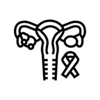 endometrial cancer linje ikon vektor illustration