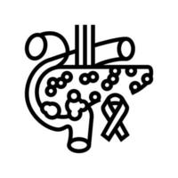 Bauchspeicheldrüse Krebs Linie Symbol Vektor Illustration