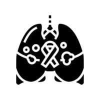 Lunge Krebs Glyphe Symbol Vektor Illustration