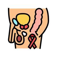 Prostata Krebs Farbe Symbol Vektor Illustration