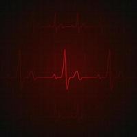 hjärta puls på röd visa. hjärtslag grafisk eller kardiogram. sjukhus övervakning påfrestning Betygsätta. vektor