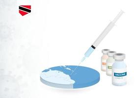 vaccination i trinidad och tobago med annorlunda typ av covid-19 vaccin. begrepp med de vaccin injektion i de Karta av trinidad och tobago. vektor