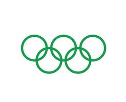 olympic spel officiell symbol logotyp grön abstrakt design vektor illustration