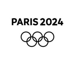 olympisch Spiele Paris 2024 offiziell Logo schwarz Symbol abstrakt Design Vektor Illustration