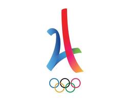 paris 2024 olympic spel symbol officiell logotyp abstrakt design vektor illustration