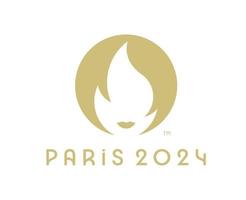 paris 2024 logotyp officiell symbol olympic spel abstrakt design vektor illustration