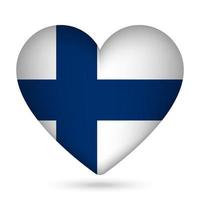 Finnland Flagge im Herz Form. Vektor Illustration.